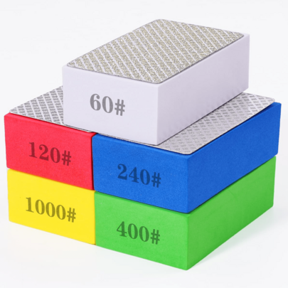 Diamond Hand Polishing Pads, 5PCS Diamond Grinding Pads, 60/120/240/400/1000 Grit Sanding Blocks, Suitable For Tile, Glass, Stone, Marble, Granite, Ceramic, Metal, Wet And Dry Grinding