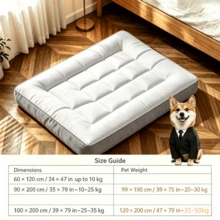 1 miếng thảm nằm cho thú cưng kẻ ô màu xám, đệm thú cưng hình chữ nhật chần bông bằng polyester phong cách tối giản hiện đại, mềm mại chống trượt, phù hợp cho chó và mèo, dùng trong phòng ngủ và phòng khách, bốn mùa - Xám - Xem 3