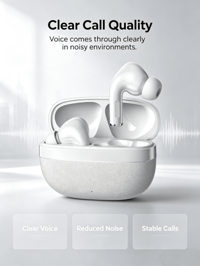 Lightweight TWS Bluetooth Earbuds, Ergonomic In-Ear Design, Built-In Microphone, Long Battery Life Playback Time, Portable Charging Case, Compatible With Android And IOS Phones