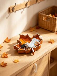 1pc Maple Leaf Jewelry & Key Storage Tray For Living Room, Bedroom, Entryway - Multicolor - View 5