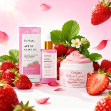 Strawberry Cherry Blossom Scrub + Strawberry After Shave Moisturizing Oil Set, Cleanses & Moisturizes Skin, Subtle Fruity Floral Scent, Gentle & Non-Irritating - Serum - View 6