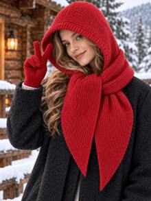 1 pieza Gorro pasamontañas grande para mujer, gorro y bufanda de punto de una sola pieza, gorro de punto versátil y casual, cuello cálido, adecuado para uso diario, aplicable para esquí, ciclismo y deportes al aire libre, unisex, múltiples colores disponibles, máscara de esquí - Multicolor - Ver 6