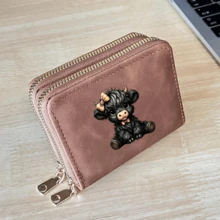 Highland Cow Print Card Holder Lightweight Fashionable Wallet Suitable For Daily Use For Women Double Zipper Mini Wallet Purse Wallet Card Wallet - Multicolor - View 26