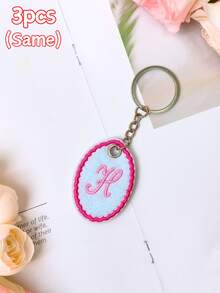 Customized Personalized Embroidered Keychain, Customized Flower Shaped Bag Charm, Unique Birthday, Graduation, Friend And Family Backpack Accessory Gift - Multicolor - View 13
