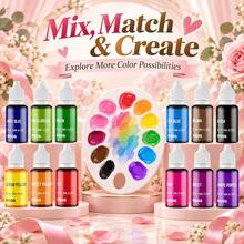 Multi-Color Liquid Decorative Pigment Set, Suitable For Baking Theme Decoration Accessories, Soap, Resin And DIY Handmade Craft Surface Embellishment - 1 Set - View 19