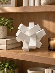 1pc Abstract Geometric Knot Sculpture, Modern Minimalist Decorative Object, Contemporary Tabletop Ornament For Living Room, Coffee Table, Bookshelf, Entryway, Office Desk, Shelf Decor, Housewarming Gift - 1PC - View 4