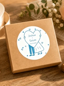 Personalized Wedding Stickers, Customized Couple Labels, Groom & Bride Stickers, Wedding Favor Stickers, Envelope Seal Stickers, Customized Wedding Labels - Custom Stickers - View 7