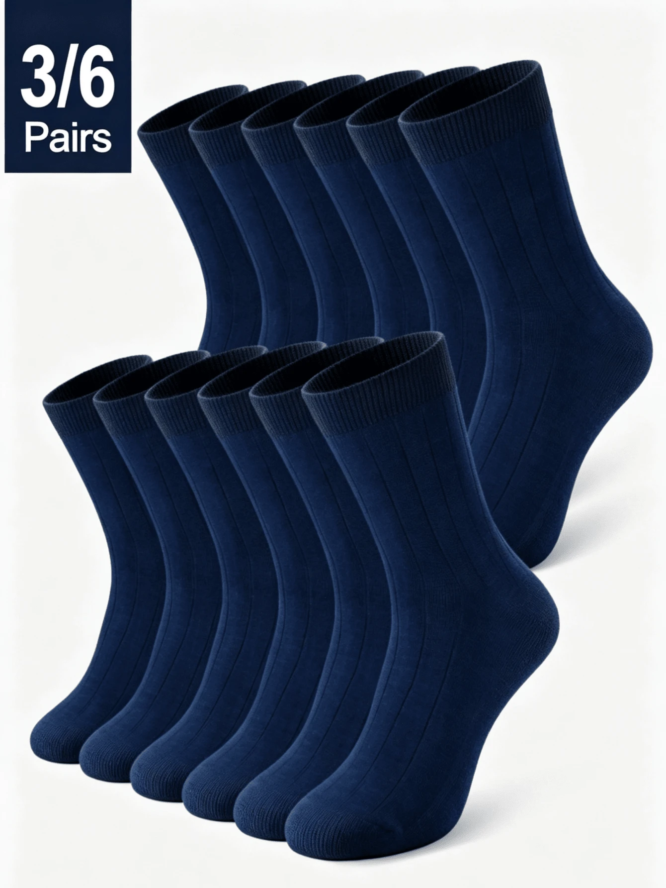 3/6 Pairs Men's Thin Comfortable Casual Mid-Calf Socks, Elastic Breathable Fabric For Spring/Summer, Suitable For Running, Workout - Multicolor - View 1