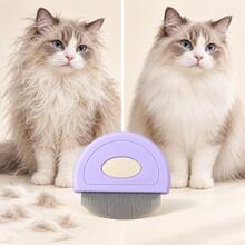 Pet Flea Comb With Fine Teeth, Cute Macaron Style, Stainless Steel Fine Teeth For Removing Loose Fur, Daily Grooming And Cleaning Brush For Cats And Dogs - Multicolor - View 7