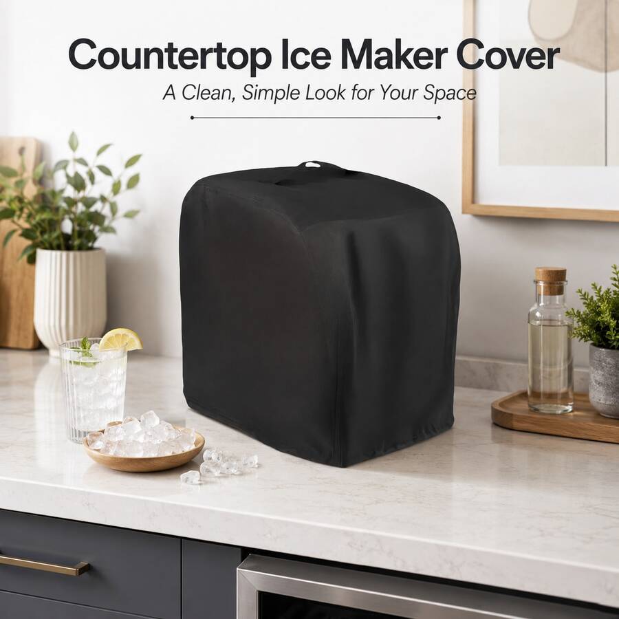 Desktop Ice Maker Cover, Heavy Duty 300D Oxford Fabric Portable Ice Maker Cover, Suitable For Desktop Ice Maker, Universal Kitchen Appliance Storage And Protection Cover, Suitable For Home, Bar, RV, Office, Kitchen Countertop, Cabinet, Storage Room And Daily Appliance Organization