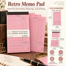 Vintage Ticket Memo Pad 50pcs/Pack, Narrative Chapter Light Retro Salt-Style Minimalist Versatile DIY Scrapbook Material Base Paper - one-size - View 2