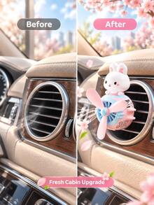 Car Air Vent Aromatherapy Clip, Cute Cartoon Pilot Car Diffuser With Rotating Propeller Air Vent Fan, Essential Oil Car Fragrance Diffuser Aromatherapy Decor, Car Interior Decoration Accessory, Cute Gift For Women And Men - A - View 9