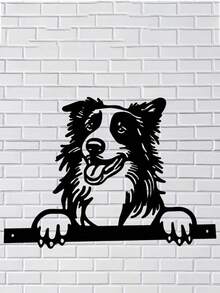 1pc Metal Dog Silhouette Fence Peeker Outdoor Wall Decor - Garden Fence Metal Decoration - A - View 12