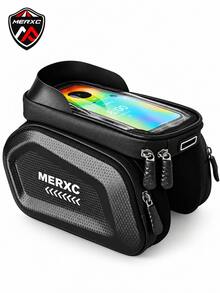 MERXC Brand Large Capacity High Quality Bicycle Front Crossbar/Seat Bag - Adjustable Installation, Suitable For Mountain Bike Handlebars, Black Cycling Gear, Safely Store Phone, Keys, Essentials, Night Riding Applicable, High Visibility Material, Bicycle Accessories - Black - View 11