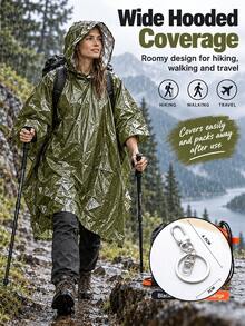 Portable Raincoat, Multi-Functional Emergency Raincoat, Survival Raincoat, Warm Raincoat, Hypothermia Prevention, Suitable For Commuting, Hiking, Traveling, Camping And Mountaineering, Essential For Rain And Snow Weather Travel - Multicolor - View 10