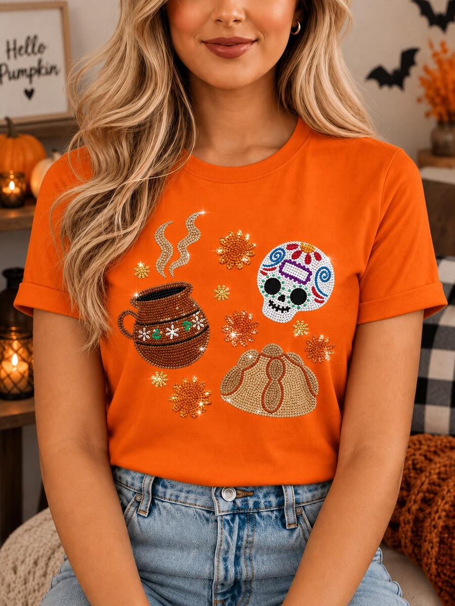 Plus Size Women Tops - Orange - View 1