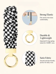 1pc Wrist Keychain Pendant Car Key Chain With D-Shaped Key Ring - Multicolor - View 3