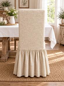 1/4pcs Milk Silk Skirt Chair Cover, Dust-Proof Anti-Slip Fashion Chair Cover, Polyester Fiber Thickened High Elasticity All-Season Universal Chair Protector Home Decor - Multicolor - View 6