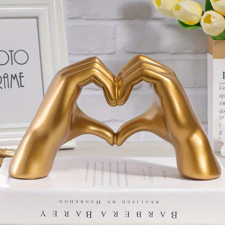 1 món trang trí hình cử chỉ trái tim, tượng ngón tay trái tim nghệ thuật hiện đại, trang trí nhà cửa cá nhân hóa, trang trí bàn tiệc cưới sáng tạo