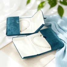 Premium Velvet Heart-Shaped Necklace Jewelry Box, Double-Clasp Closure Dust-Proof Storage Display Box, Mother's Day Anniversary Birthday Gift Packaging Box - Same Style In Multiple Colors - View 4