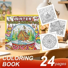 Livre de coloriage de Noël pour adultes, papier épais de 120 g/m², grandes impressions de scènes d'intérieur festives et chaleureuses, illustrations mignonnes de décoration de chambre de vacances, livre de coloriage anti-stress pour la détente, excellent cadeau de vacances pour les femmes - Noël chaleureux - Voir 12