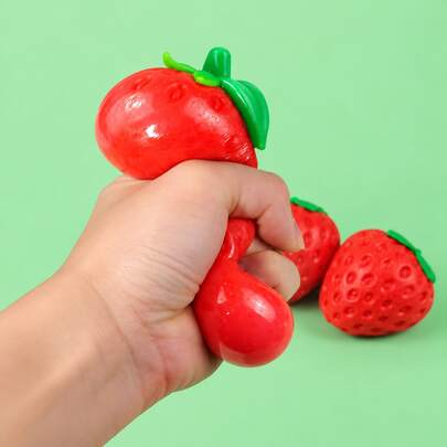 Squishy Toys, Crunchy Squishy, Kids Toys, Toys For Girls, Squishy Toy, Squishes, Squishies, Soft Simulated Giant Strawberry Fidget Toy, Sensory Toy For Students, Office Workers, Insomniacs, ASMR Lovers, Halloween Soft Toys, Fingertip Toys, Party Gifts For Kids, Halloween, Christmas, Children's Toys, Party Favors, Size: 7*6*6 CM