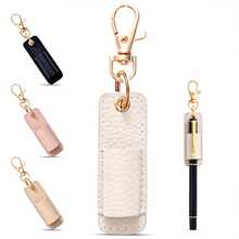 1pc Portable Keychain Pen Holder, Pen Clip PU Badge Pencil Case Pen Bag With Clip, Can Hold Badges, Pen Holder, Keychain Gift, Suitable For Women - Multicolor - View 5