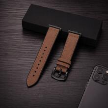 1PC PU Leather Composite Silicone Soft Strap Compatible With Huawei Watch Fit 3/4/4 Pro/5/5Pro Smartwatch Band Adjustable Replacement Wristband Unisex - Coffee Brown - View 10