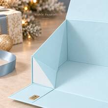 1pc Foldable Gift Box, Gift Packaging Box, Saudi National Day Gift Packaging Box For Family And Friends, Universal Holiday Gift - Light Blue - View 5