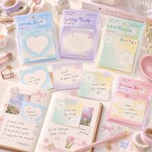 Dream Shattered Ice Series Sticky Notes 40pcs/Pack Fresh Dreamy Message Tear-Off Memo N-Times Reusable INS Creative Planner Supplies - one-size - View 7