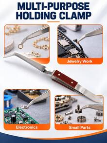 Reverse Action Soldering Clamp Precision Holding Tweezers For Jewelry Making Electronics Repair Welding And DIY Small Parts - Size - View 3
