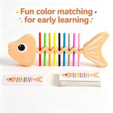 Kids Fishbone Color Matching Training Tabletop Game, Toddler Early Learning Educational Toy, Logic & Hand-Eye Coordination Puzzle Game, Parent Interactive Board Game, Ideal Birthday Holiday Christmas Gift For Children - Multicolor - View 9