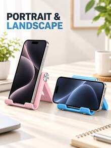 1/2pcs Foldable Portable Desktop Phone Stand, Premium ABS Material, Adjustable Angle, Compact Lightweight Pocket Size, Suitable For All Smartphones And Tablets, Stable Anti-Slip, Space-Saving - A - View 5