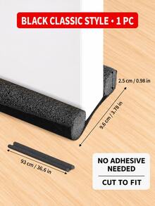1pc Easy To Install Door Bottom Seal Strip, Customizable Thick Foam Strip, Blocks Cold Air In Winter For Warmth Effect, Noise Reduction Up To 50%, Suitable For 30 To 36 Inch Doors, Also Blocks Mosquitoes And Insects, Matte Finish Surface, Suitable For Home And Office, Bedroom, Kitchen - Multicolor - View 11