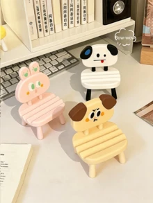 Funny Face Animal Chair Phone Stand, Cartoon Adjustable Desktop Stand, Foldable Portable Pocket Sized Phone Stand, Suitable For All Smartphones And Tablets, Essential For Office And Home Daily Use, Portable Travel Desktop Phone Stand Accessories - A - View 4