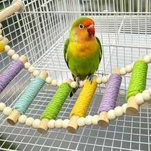 1pc Colorful Parrot Climbing Ladder Bird Toy, Sturdy Cage Perch, Climbing Perch Bird Toy, Suitable For Budgies, Cockatiels, Parrots Exercise Enrichment Decor, Bird Cage Accessories - View 5
