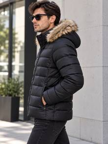 Men Winter Coats - Black - View 3