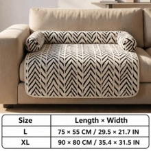 1 chiếc giường sofa thú cưng bằng lông nhung, họa tiết hình học đen trắng kèm gối tựa nâng cao, thảm sofa cho chó, tấm bảo vệ nội thất chống trầy xước, đế chống trượt, phù hợp cho mèo và chó nghỉ ngơi, ngủ và sử dụng trong phòng khách - Nhiều màu - Xem 9