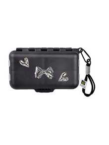 Portable Travel Pill Organizer Box-Metal Bow Decorate, 9/12 Grids Waterproof Hard Shell Medicine Container With Lanyard, Pill Case For Outdoor Daily Storage, For Office/Travel/Gym, Stylish Design - Multicolor - View 12