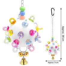 Colorful Parrot Bird Toy, Detachable Design, Chewing Ball Boredom Relief Bird Toy, Pet Bird Cage Accessory - Multicolor - View 5