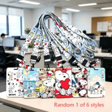 1pc Cute Snoopy Lanyard With Card Holder, Cartoon ID Badge Holder, Work Pass Neck Strap, Perfect Gift For Birthday, Back To School, Halloween, Christmas - Multicolor - View 6