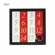 Set Teka-teki Geser Angka 15-Grid 5 Buah | Teka-teki Angka Portabel 4 Tahap | Mainan Asah Otak Slider Angka 4x4 | Permainan Penghilang Stres Meja Perjalanan Kelas | Pelatihan Berpikir Logika Dewasa - MultiWarna - View 8