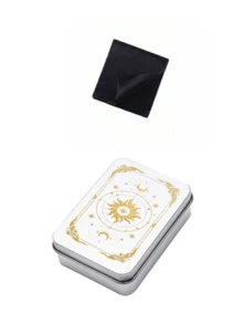 Storage Box With Divination Patterns, Equipped With Black Eraser Cloth, Frosted Tin Box, Poker Storage Iron Box, Suitable For Back To School Season, Business Trips, Travel, And Divination Enthusiasts - Multicolor - View 13