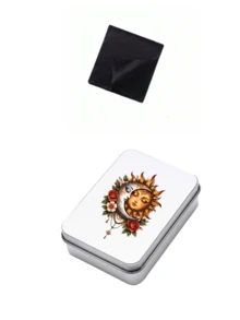 Storage Box With Divination Patterns, Equipped With Black Eraser Cloth, Frosted Tin Box, Poker Storage Iron Box, Suitable For Back To School Season, Business Trips, Travel, And Divination Enthusiasts - Multicolor - View 16