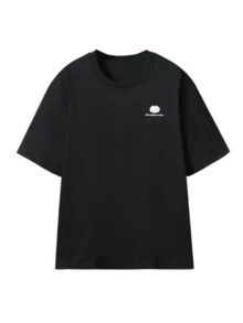 CAMEL CROWN Summer Unisex Short Sleeve T-Shirt, 100% Cotton Loose Breathable Outdoor Tee - Phantom Black - View 3