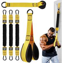 1 Set Resistance Band With Handle, Door Anchor Fitness Training Band, Home Gym Workout Equipment, Suitable For Push-Ups, Triceps, Biceps, Arms, Back, Chest, Abs, Shoulder Training, Fitness Gear - Multicolor - View 7
