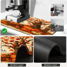 1pc Dish Drying Mat, Coffee Machine Pad, Autumn Red Leaf Pattern Countertop Absorbent Mat, Multi-Scene Universal Desktop Protector, Suitable For Thanksgiving & Autumn Atmosphere, Apple & Pumpkin Elements, Practical & Decorative, Multi-Purpose Drying Mat, Home Gift, Tabletop Decor - XYLSD-1107 - View 9
