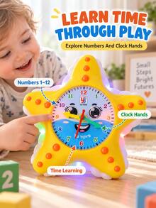 Musical Light Up Starfish Crawling Toy,Clock Face With Auto Steering Universal Wheels & Obstacle Avoidance,Gift For Toddlers Baby Boys Girls,Christmas - Multicolor - View 8