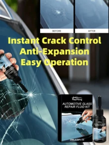 Homonth Car Glass Care Kit, Car Windshield Crack & Scratch Repair Liquid, Quickly Repairs Cracks, Long-Lasting Effect, Resistant To Peeling; Improves Glass Transparency, Restores New Visual Effect; Easy To Operate, No Professional Skills Required For Self-Repair; Enhances Glass Strength, Effectively Resists External Impact, Wide Application, Stable Effect, Enhanced Protection - A - View 2