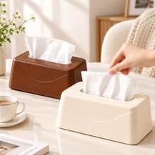 Cream Style Minimalist Tissue Box, Nordic Living Room Coffee Table Desktop Storage Box, High Aesthetic Large Opening Moisture-Proof Dust-Proof, Multi-Functional Luxury Home Decor Ornament, New Female Aesthetic Home Essential - View 4